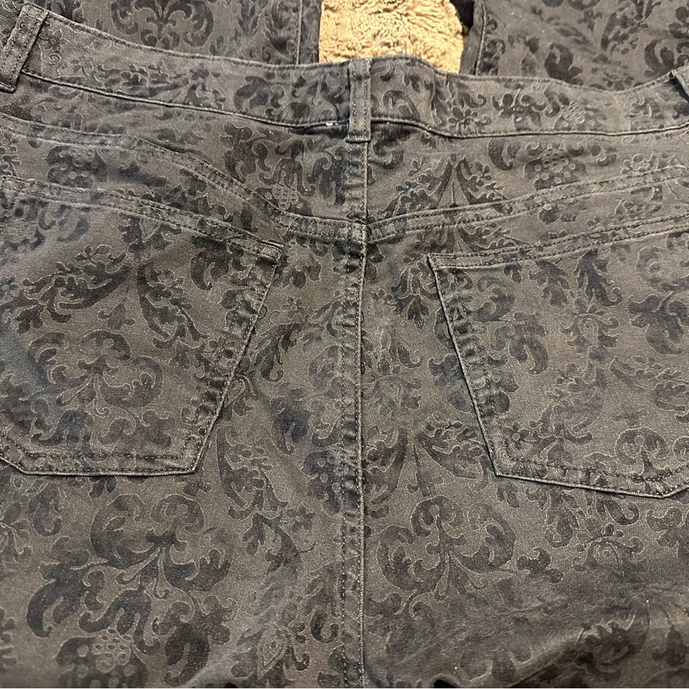 Chaps Black Floral Pattern Pants - image 6